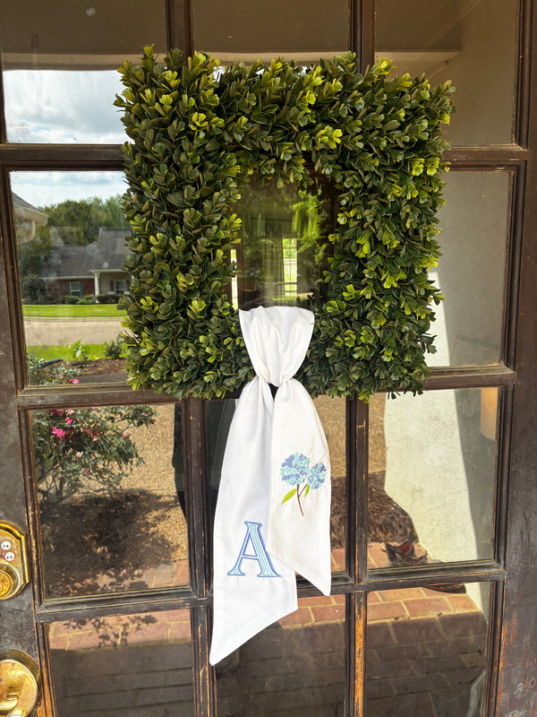 Southern Hydrangea Wreath Sash